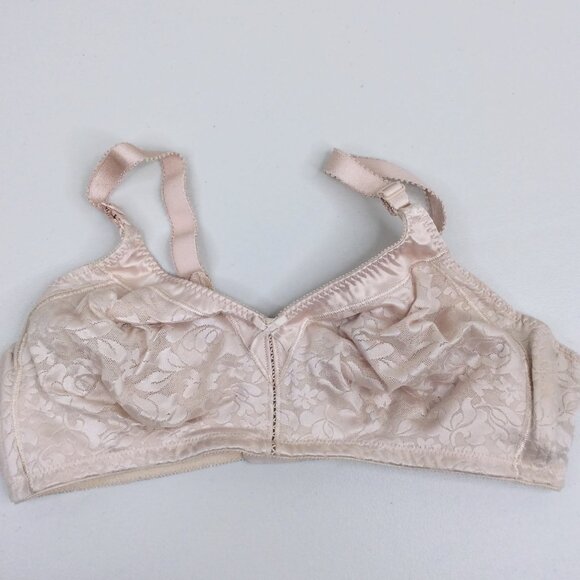 Bali Women's Wire-Free Bra Double Support 42C Beige Full Coverage Wireless 3372 - Picture 5 of 14